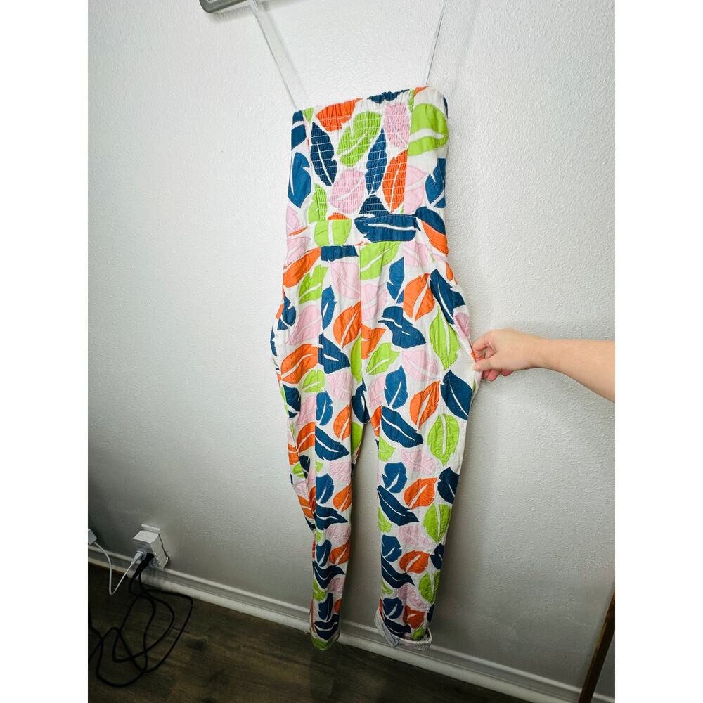 The Odells Ellie Multi-Color Leaf Print Bustier Jumpsuit  2 - Picture 11 of 16